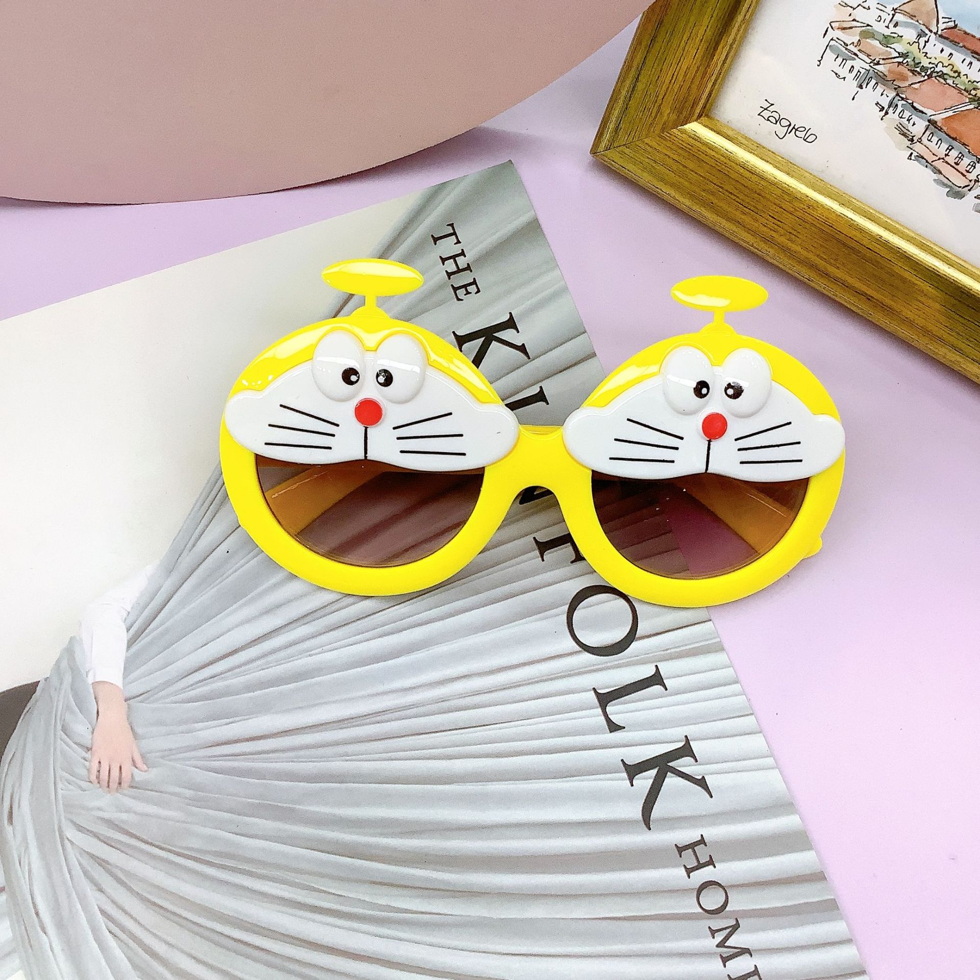 New Kids Sunglasses Cartoon Cat Shape Baby Sunglasses Uv Protection Kids Glasses Cross-Border Wholesale