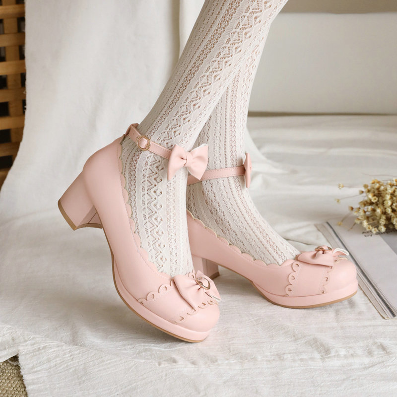 洛丽塔鞋子女学生可爱软妹高跟圆头lolita鞋日系cos公主鞋-阿里巴巴