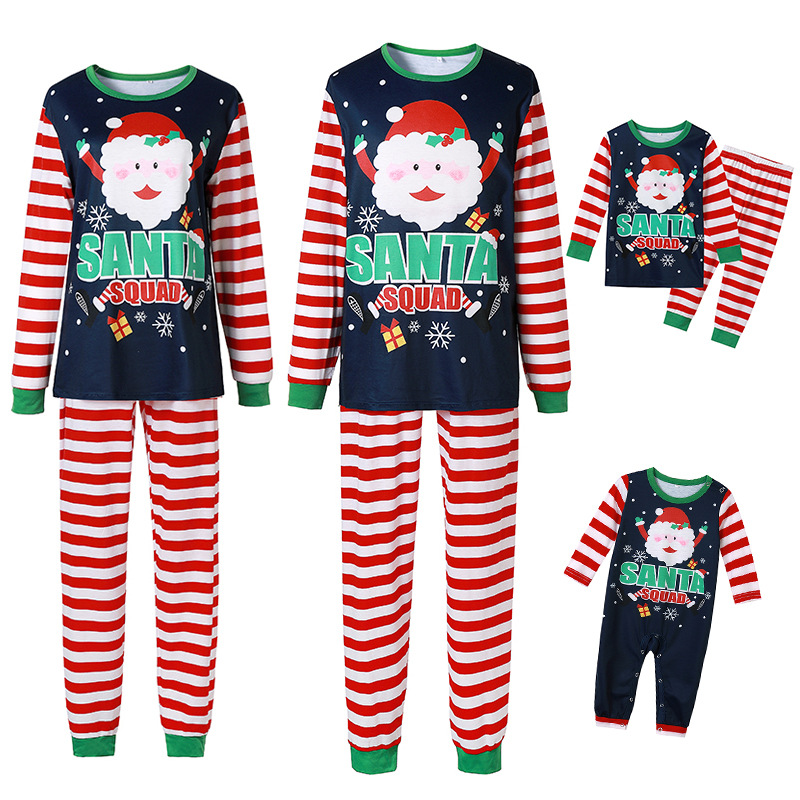 2022 Amazon EBay New Wish Suit Santa Claus Printed Homewear Pajamas Parent-Child Outfit