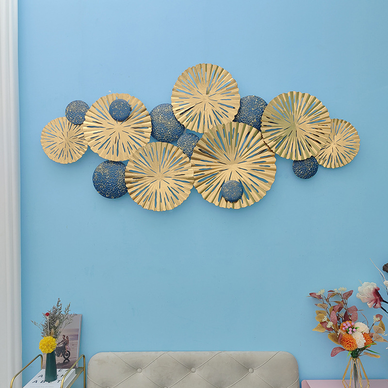 轻奢壁挂电视背景墙面装饰挂件现代客厅墙上装饰品样板房金属墙饰