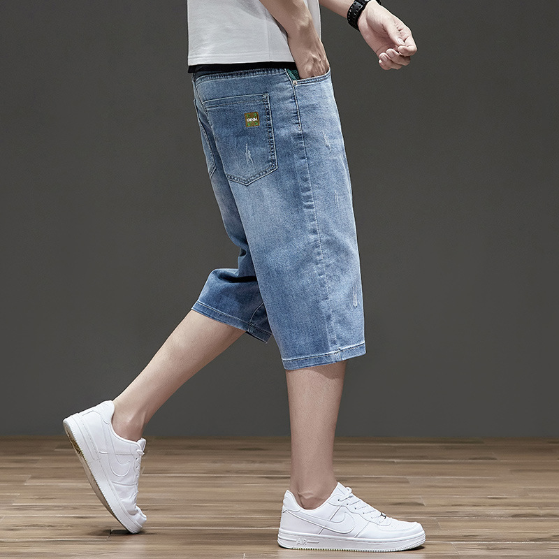 马裤新款六分裤休闲牛仔短裤7分裤男款七分裤男夏季薄款弹力中裤