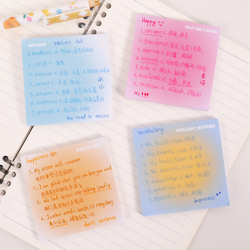 Gradient Sticky Notes Students Use Good-looking Sticky Stick Label Notepad Small Notebook Can Tear Hand Account Sticky Note