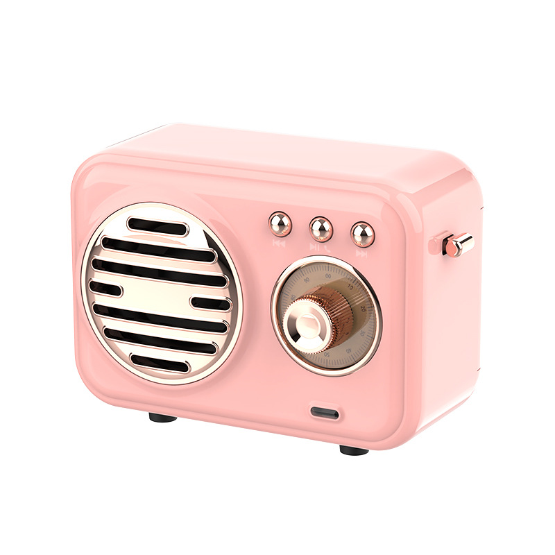 2023 New Retro Bluetooth Speaker Girl Heart Mini Wireless Portable Small Speaker Subwoofer Household Radio