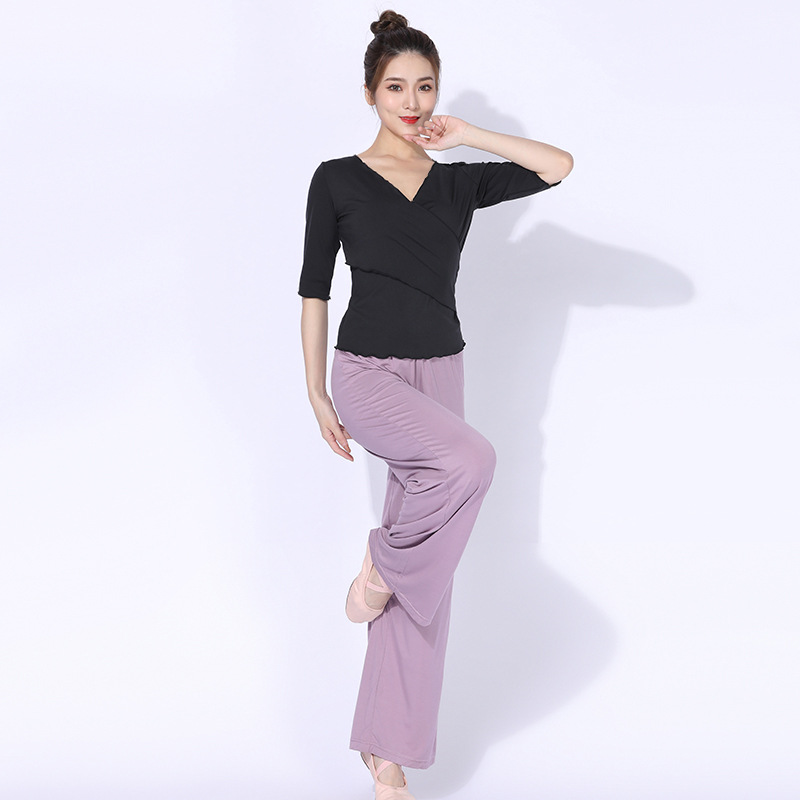 现代舞服练功服形体训练服装女舞蹈裤套装夏上衣新款跳舞生穿搭