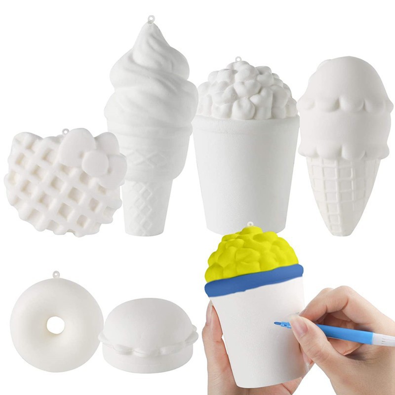 Popular Squishy Slow Rebound DIY Handmade Doodle White Body Toy Pu Foaming Artware Decoration Factory Direct Supply