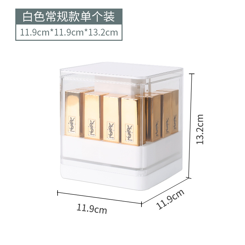 Desktop Finishing Plastic Lipstick Case Lifting Lipstick Storage Box Multi-Grid Large Capacity Lipstick Stand Transparent Dustproof Box