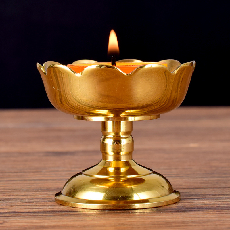 65成交122件油灯铜品牌油灯灯盏家用庙里供佛植物