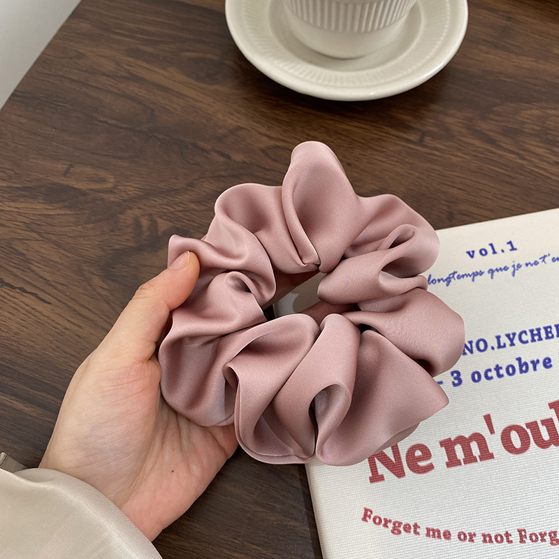 French Sweet Ins Style High-Grade All-Match Satin Large Intestine Hair Band Korean Silk Large Intestine Ring Hair Rope Hair Rope for Women
