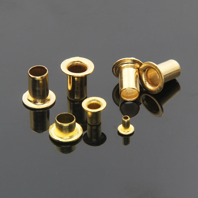 全铜鸡眼黄铜空心铆钉空心铜铆 铜制柳钉铜鞋眼扣小气眼 铜汽眼钉