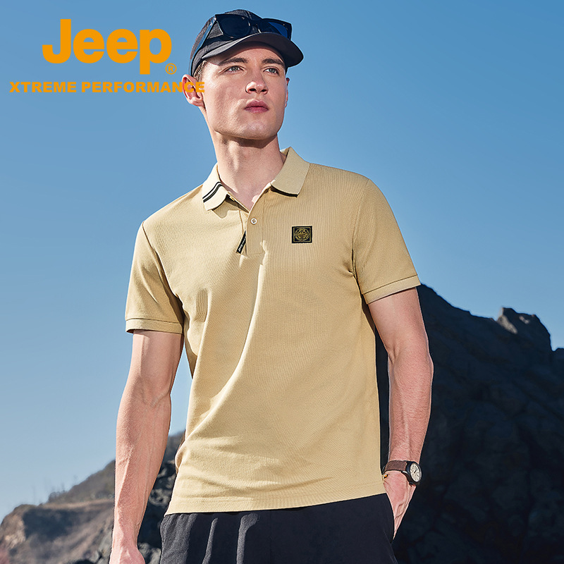 jeep吉普凉感透气短袖polo衫男夏季新款商务休闲t恤挺括有型上衣