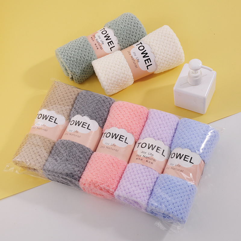 towel coral velvet pineapple honeycomb facecloth quick-drying and soft absorbent household face towel present towel wholesale