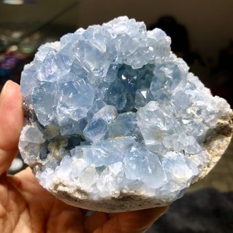 跨境天然水晶球原石堇青石矿石原矿 原石摆件 厂家供应批发石头