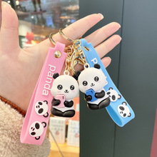 可爱卡通情侣小熊猫钥匙扣挂件汽车包包钥匙圈链新年情人节小礼品