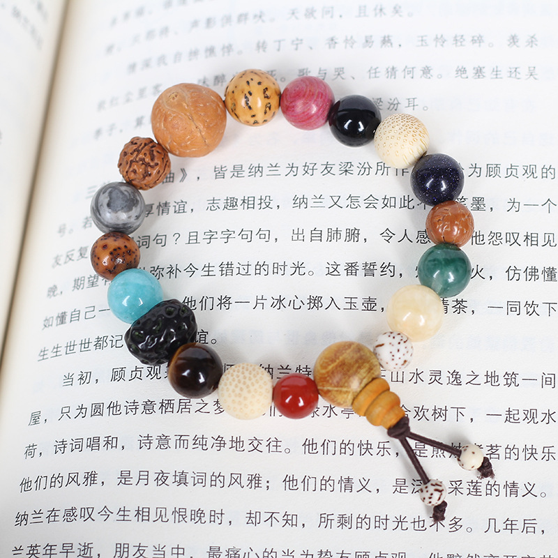 灵隐十八籽菩提子佛珠手串星月金刚男女式民族风18籽手链批发