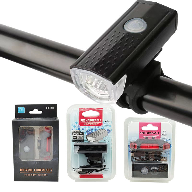 Mountain Bike Light Headlight Taillight Suit USB Charging Cycling Fixture Lamp Accessories Night Cycling Light