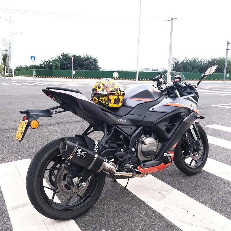 适用摩托车钱江赛350排气管全段改装赛350侧排前段尾段排气管配件