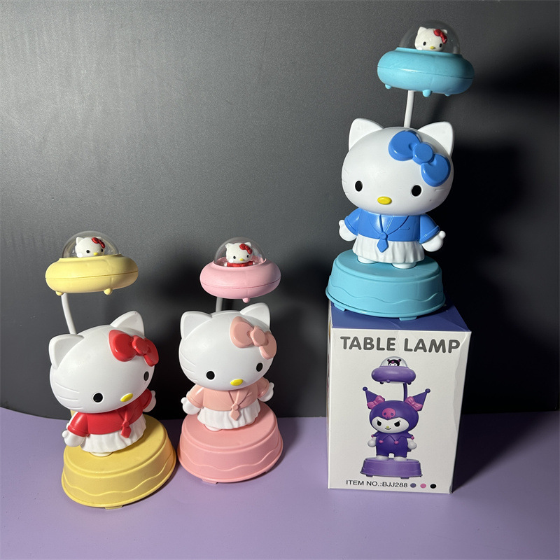 Cross-Border Space Capsule Cute Pet and Animal Meow Lamp Led Desktop Charging Hello Kitty Doll Pencil Sharpener Decoration Night Light