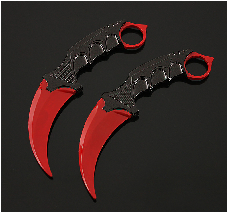 铄捷cs-go游戏周边爪子刀 多普勒崭新出厂深红之网金属武器模型