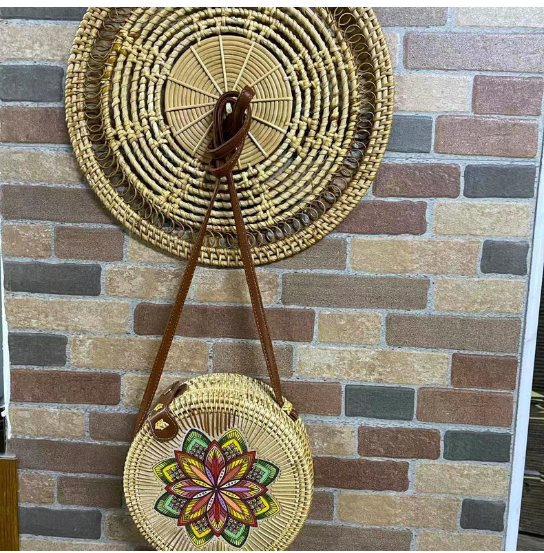 ins手工编织藤编壁挂装饰批发 网红手工编民宿装饰墙饰壁欧式挂饰