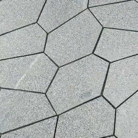 冰裂纹碎拼花岗岩芝麻白芝麻灰公园园林庭院地铺山东白麻灰麻厂家