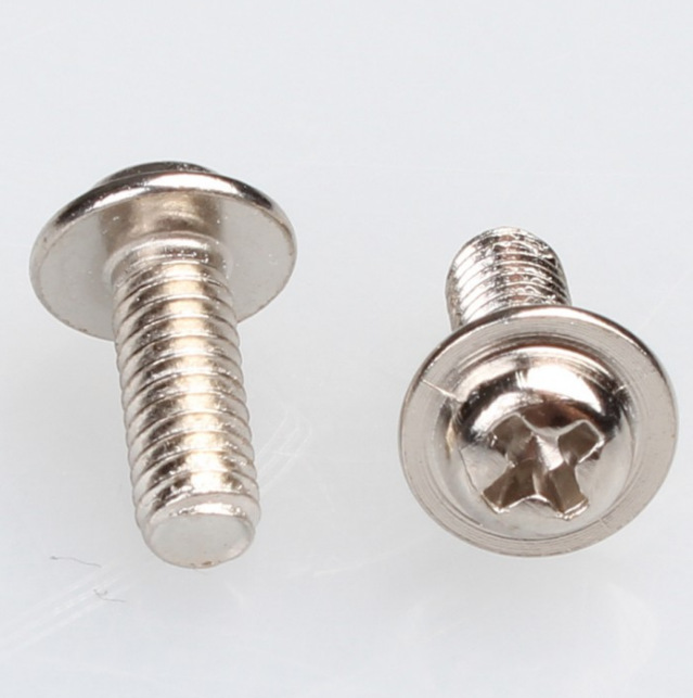 pwm十字圆头镀镍带垫片7mm螺丝 带帽螺钉 m3*6mm 一包1万个=120元