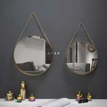 浴室镜子挂墙式铁艺卫生间梳妆镜装饰镜可挂桌面化妆镜壁挂洗漱台