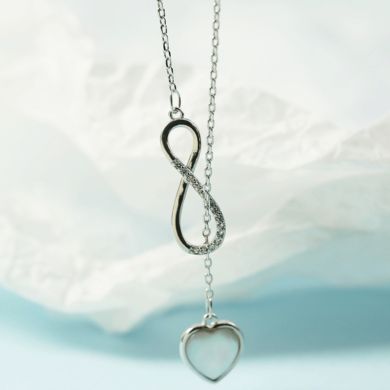 莫比乌斯项链女贝壳爱心锁骨链小众设计感轻奢气质送女友生日礼物