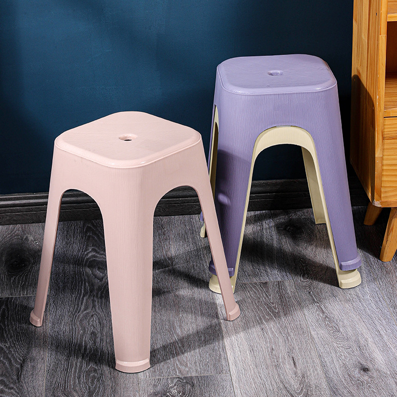 简约凳子加厚塑料凳北欧凳方凳圆凳四脚凳餐凳换鞋凳胶凳成人椅子