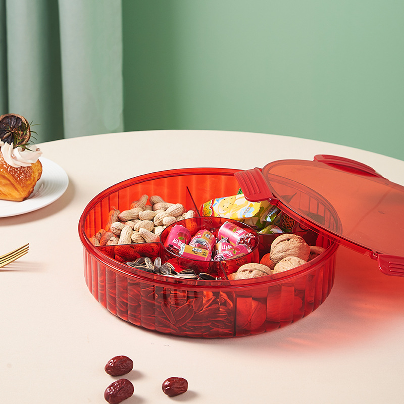 W3 Light Luxury Candy Box Dried Fruit Storage Box Sealed Household Snack Melon Seeds with Lid Dried Fruit Tray Wholesale