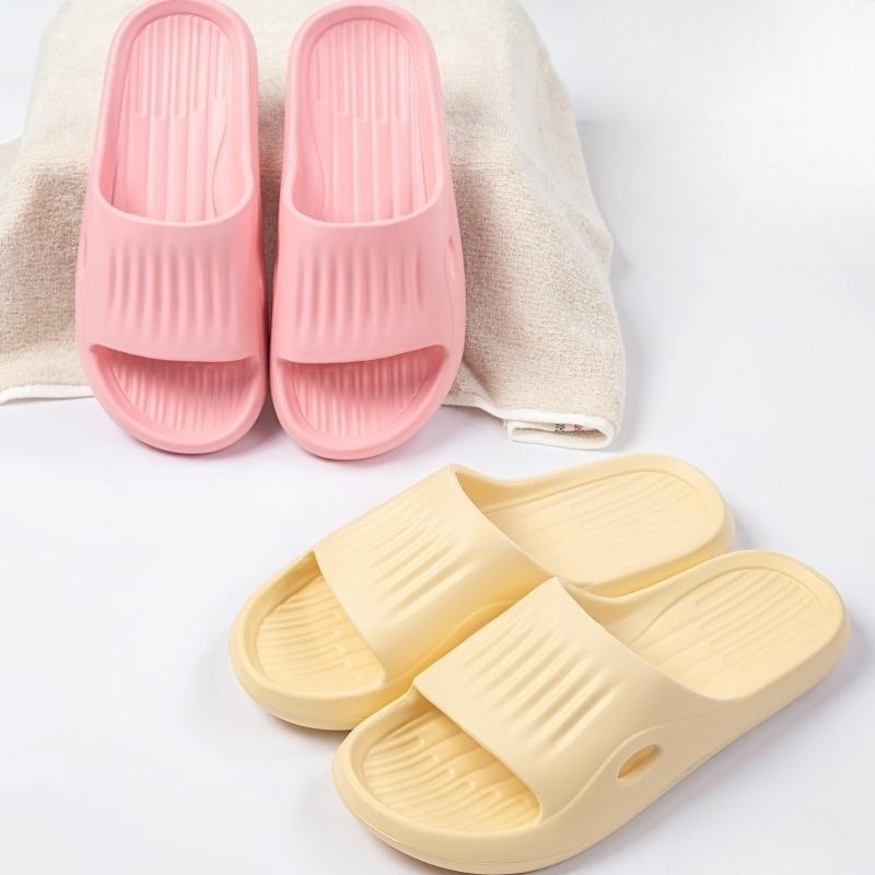 秋季简约纯色透气eva一字拖外穿女 商场酒店浴室洗澡凉拖鞋女鞋