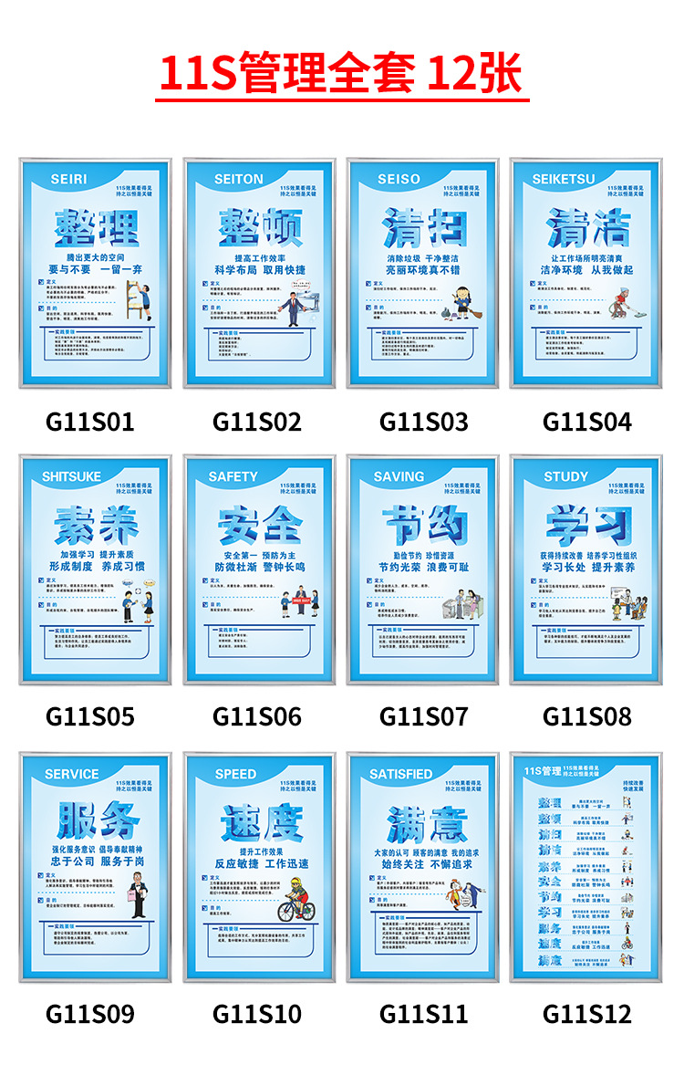 5s6s 7s 8s工厂车间企业安全制造宣传标语整理整顿管理制度标识牌