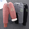 Boy trousers Autumn and winter cotton-padded trousers girl Sports pants Exorcism children baby Children baby Plush thickening keep warm