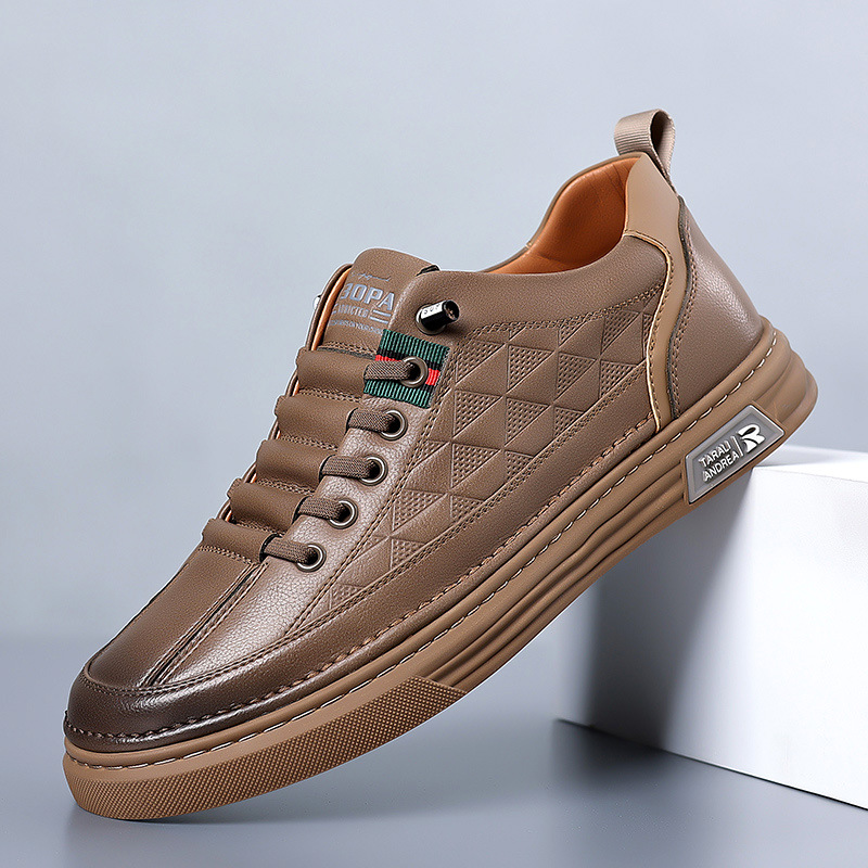 Autumn and Winter New Men's Casual Leather Shoes Trendy All-Match Driving Shoes Soft Soft Panel Shoes Factory Home Wholesale Delivery