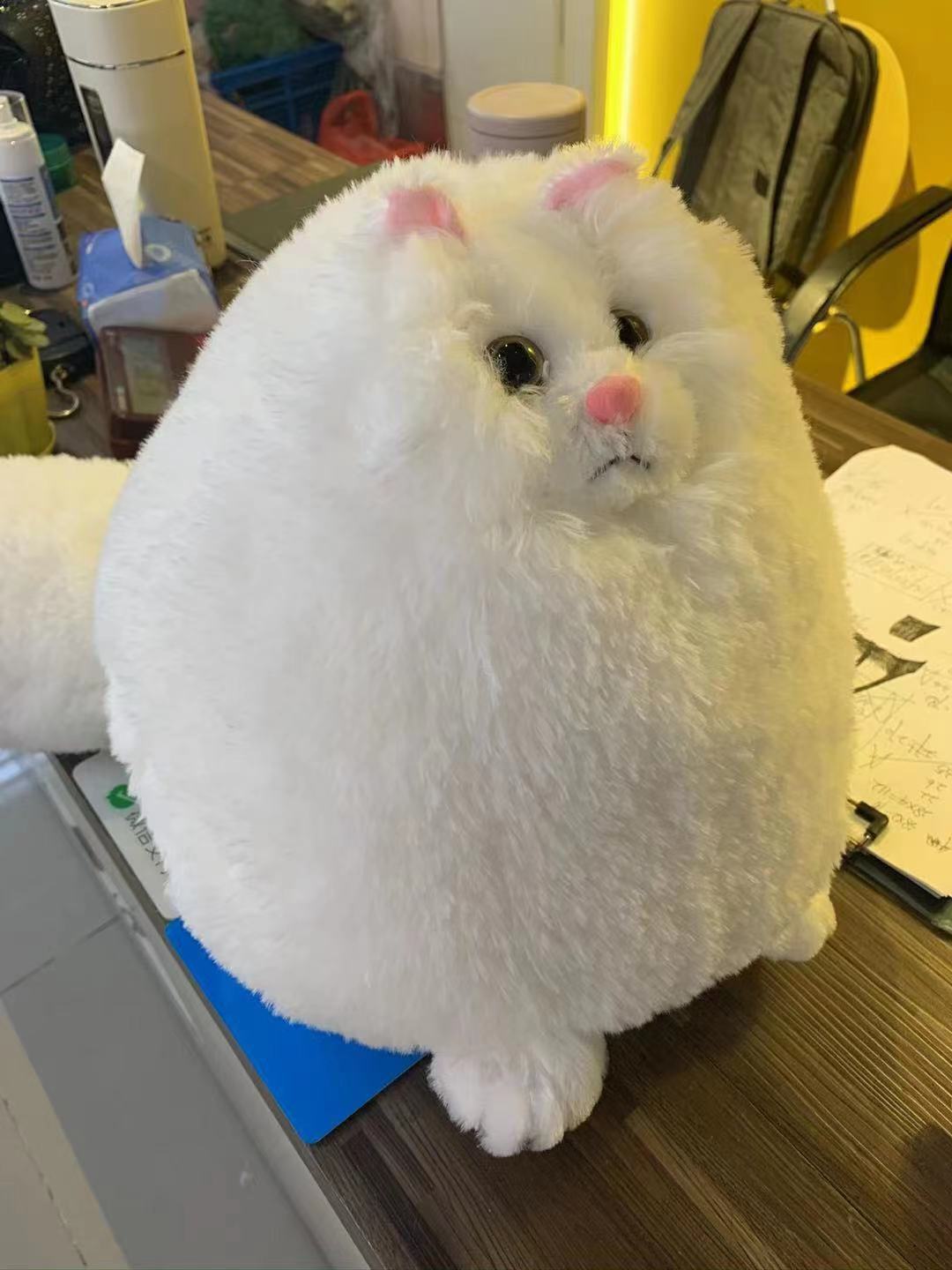 创意新款长尾巴可爱波斯猫公仔 胖胖猫咪毛绒玩具定制圣诞节礼品