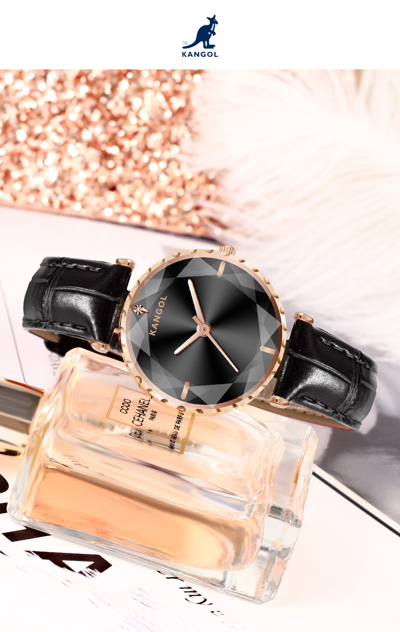 英国品牌坎戈尔袋鼠kangol全自动石英表女士手表学生防水-k635