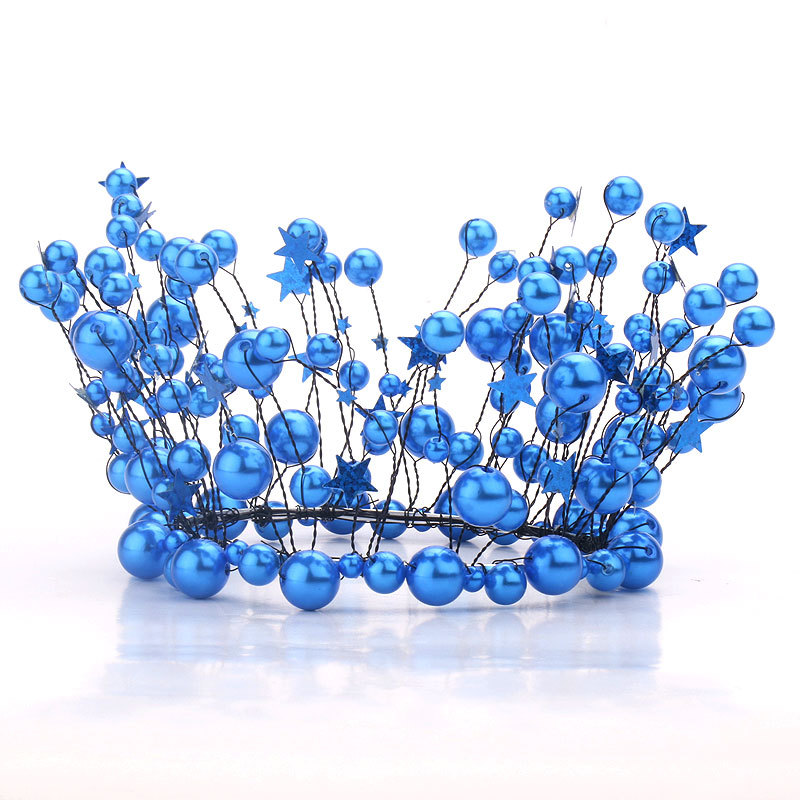 2022新品蓝色皇冠王俊凯同款生日皇冠蛋糕烘焙装饰潮品淘宝进货