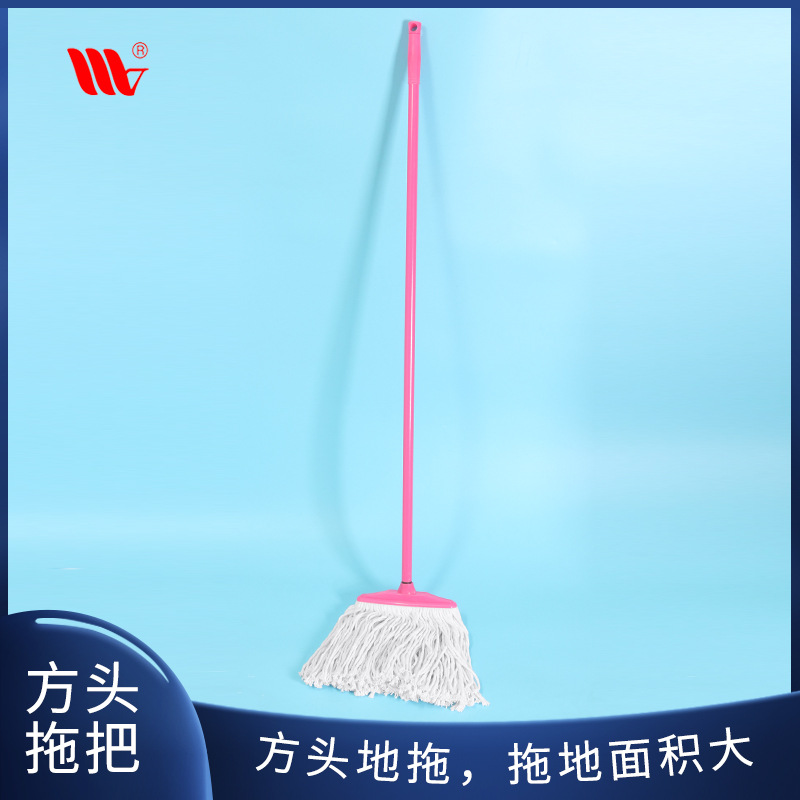 威洁家品地板清洁方头铁杆吸水棉线拖把高效吸附墩布拖布老式地拖