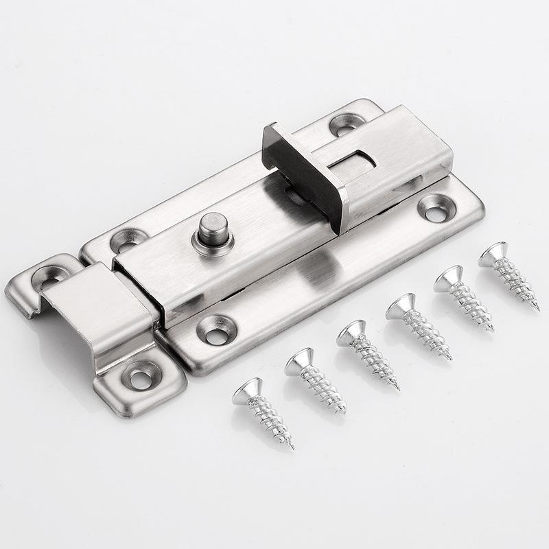 不锈钢自动弹簧插销卫生间门扣门栓左右插销锁防盗木门明装门插销