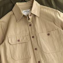 秋季工程师衬衣外套阿美咔叽美式复古军绿色硬汉男士长袖工装衬衫