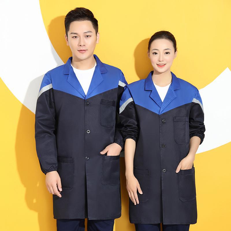 现货批发磨毛拼色大褂搬运工车间工作服春秋长袖劳保