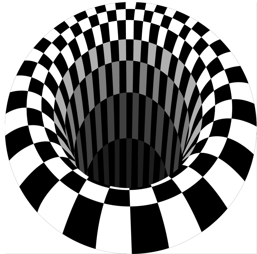 黑白立体视觉圆形地毯客厅茶几沙发毯3d错觉眩晕地毯厂家代发现货