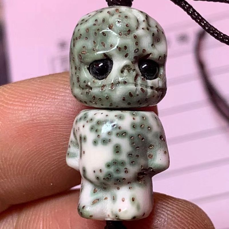 海南星月阿呆小人酋长呆 菩提雕刻阿呆 恶灵手机挂件吊坠金刚配饰