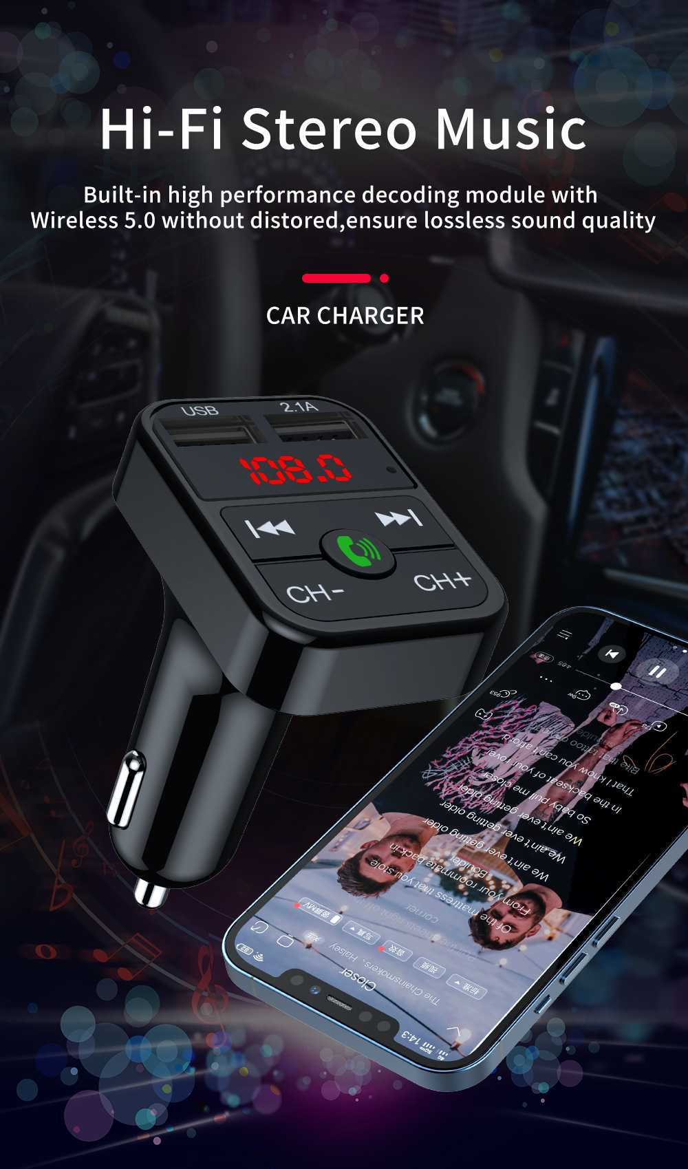 1a精典读u盘车载充电器car charger