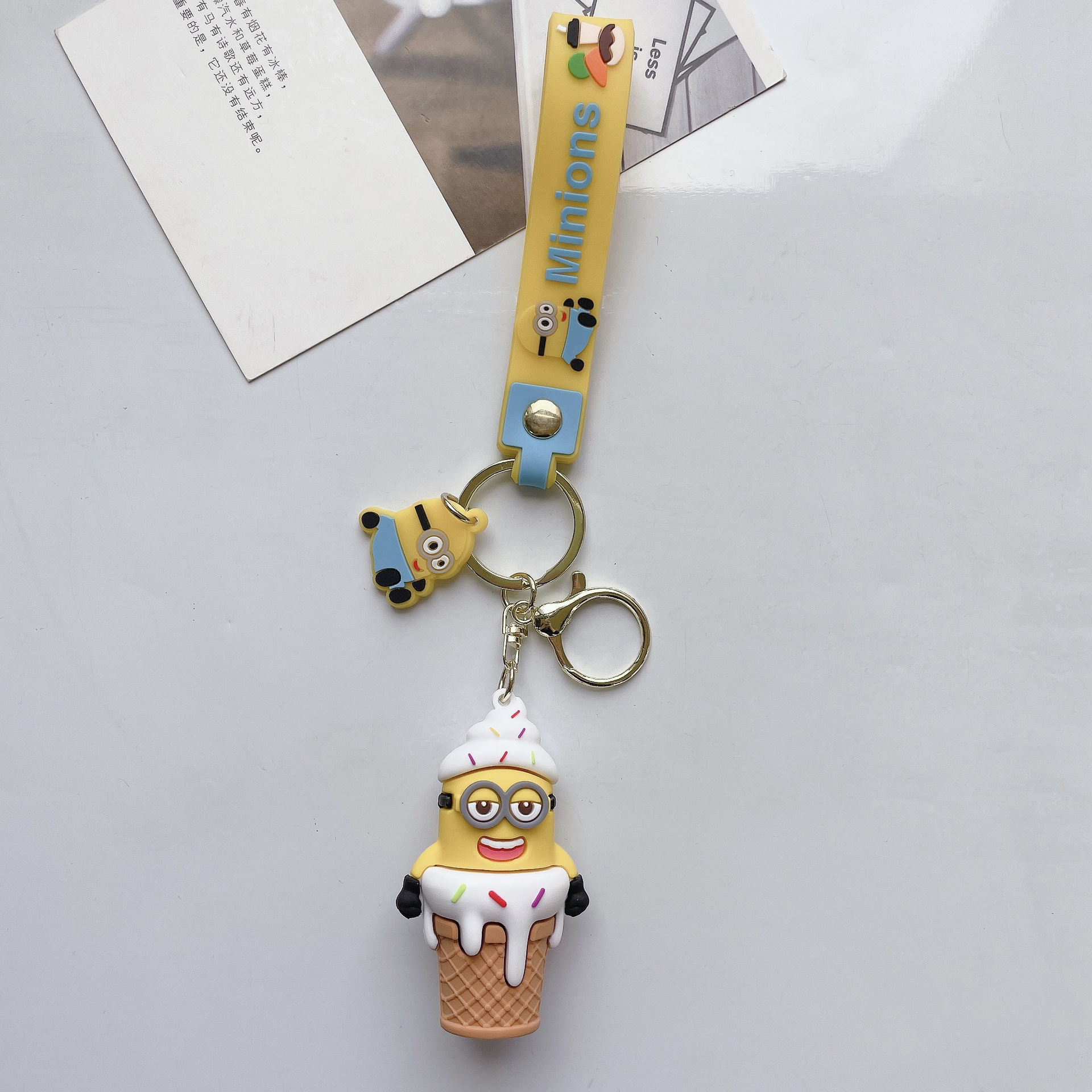 New Cute Dessert Minions Keychain Creative and Refined Bag Car Doll Pendant Small Jewelry Wholesale