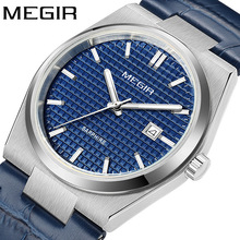 跨境新品美格尔megir男士手表 高档简约钢壳日本机芯日历手表8406