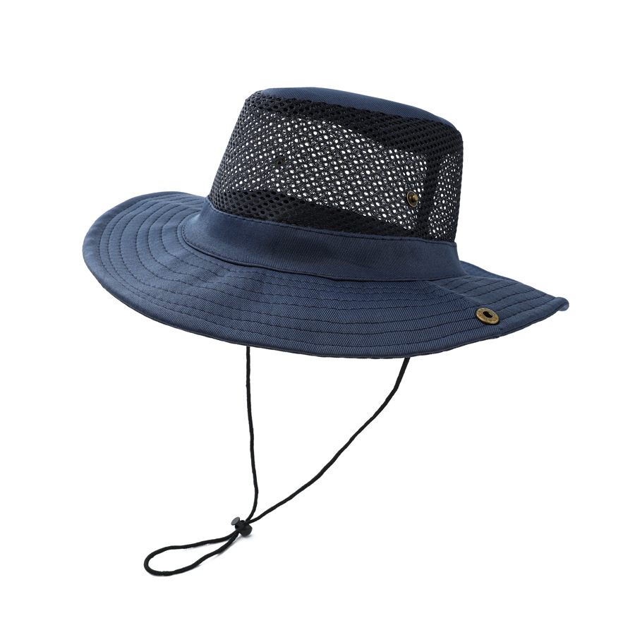 summer cool hat breathable mesh fisherman hat solid color foldable sun hat for men and women spring and autumn outdoor fishing sun hat
