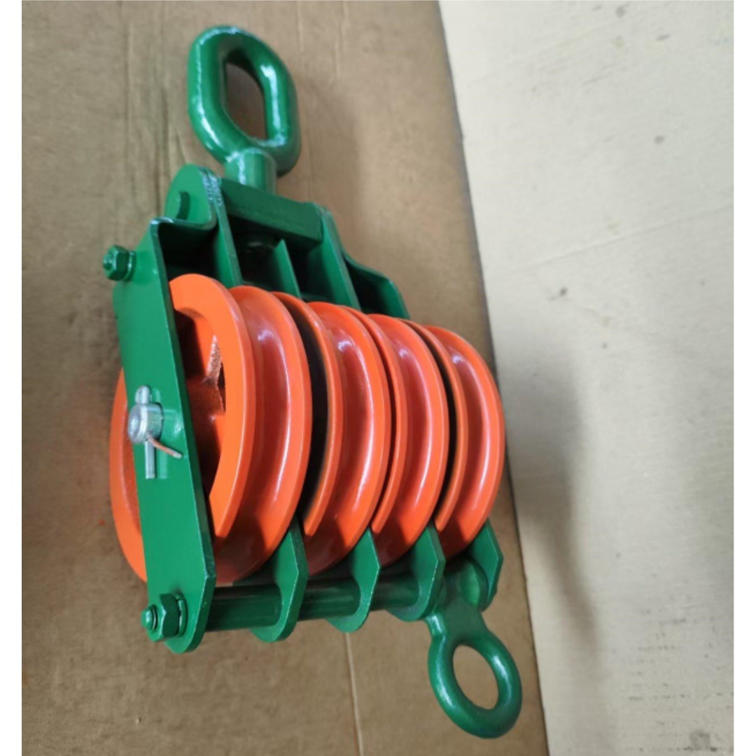 2吨4轮起重滑车 吊环式多轮起重滑车厂家 钢丝绳钢轮吊钩滑轮钩滑