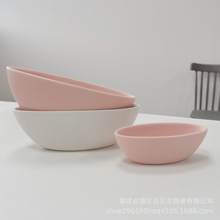 外贸工厂·日式现代欧美简约粉白纯色船型陶瓷花盆