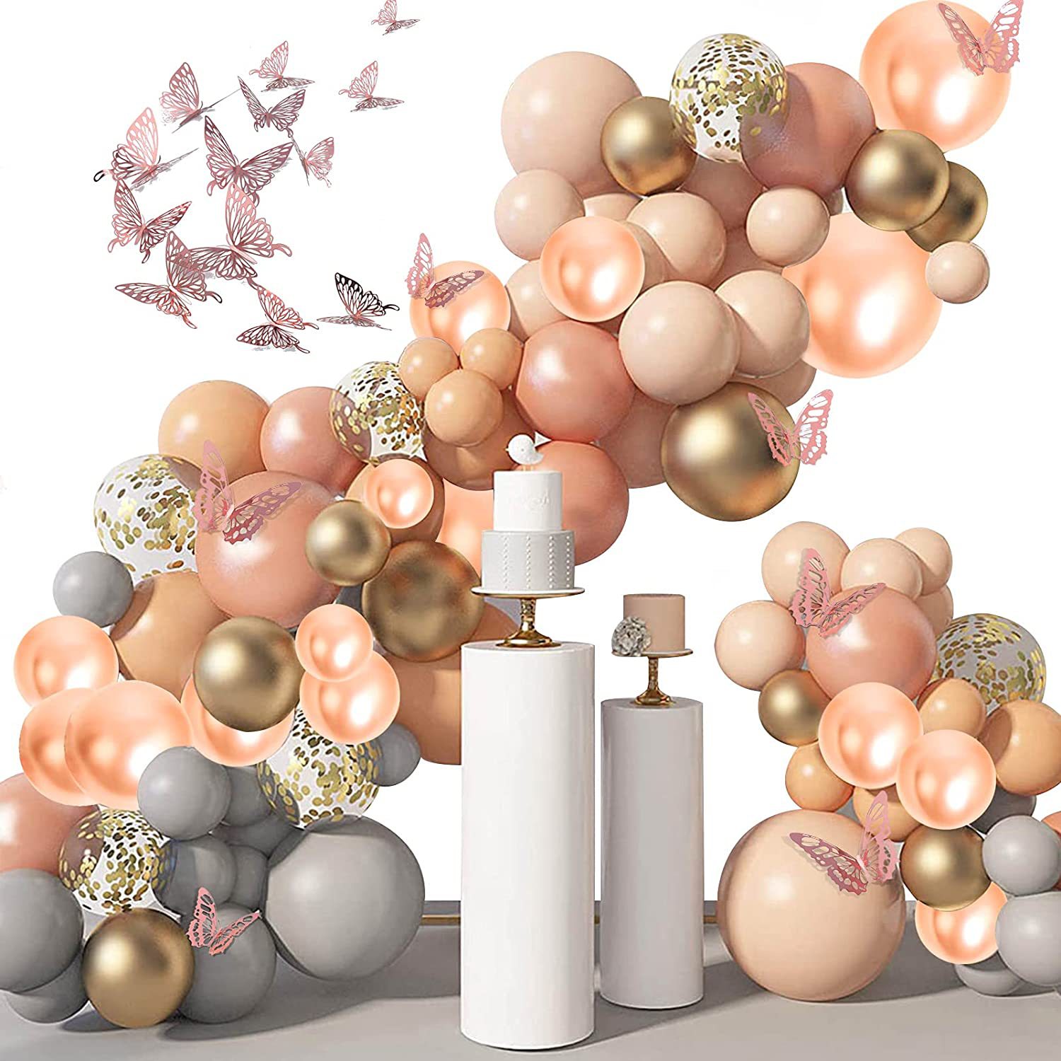 跨境腮红花环气球套装生日派对气球拱门场景布置婚房婚礼装饰批发