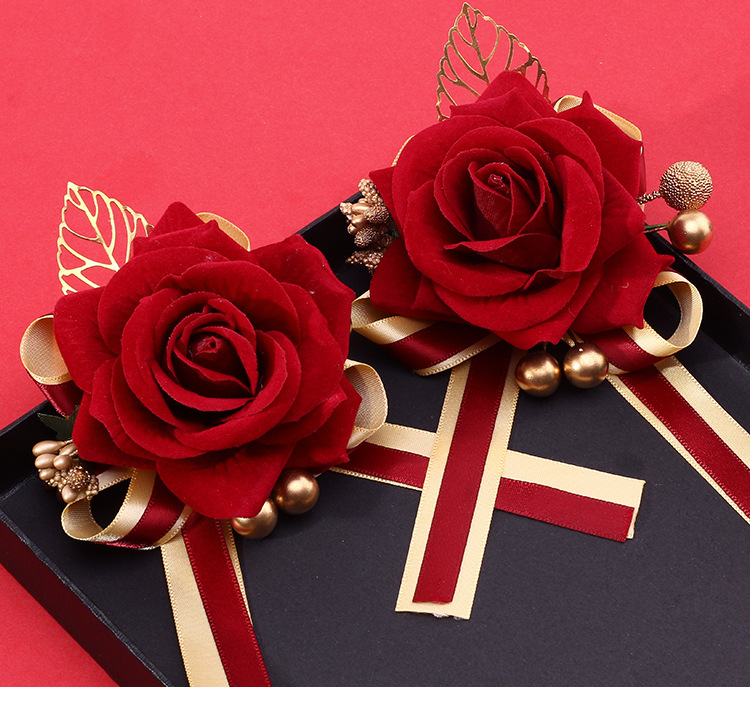 结婚胸花 家人用 婚礼伴郎用品新郎新娘创意全套别花伴娘仿真襟花